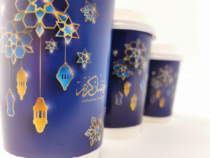 Ramadan Printed Paper Cups in Blue