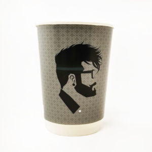 Man Bun Printed Paper Cups
