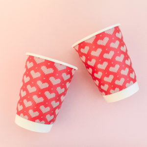 Valentines heart cups