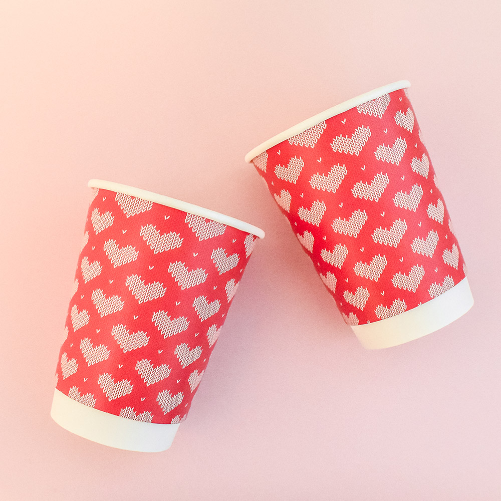 Valentines heart cups