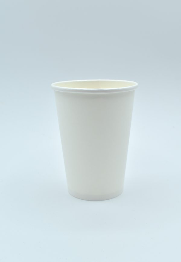 12oz eco-friendly single-wall paper cups with an aqueous lining, designed to be biodegradable, recyclable, and plastic-free. These sustainable cups provide a greener alternative for serving hot and cold drinks