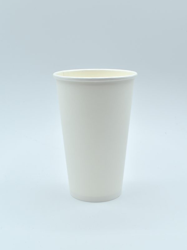 16oz eco-friendly single-wall paper cups with an aqueous lining, designed to be biodegradable, recyclable, and plastic-free. These sustainable cups provide a greener alternative for serving hot and cold drinks